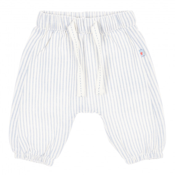 Памучен панталон за бебе в бяло и синьо Tape a l'oeil 173327 