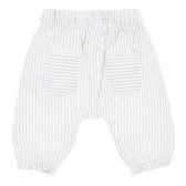 Памучен панталон за бебе в бяло и синьо Tape a l'oeil 173330 4