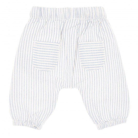Памучен панталон за бебе в бяло и синьо Tape a l'oeil 173330 4