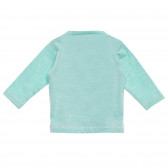 Памучна блуза с 3/4 ръкав за бебе зелена Benetton 173747 7