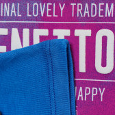 Памучна блуза с къс ръкав и лилаво сърце за бебе Benetton 173754 9