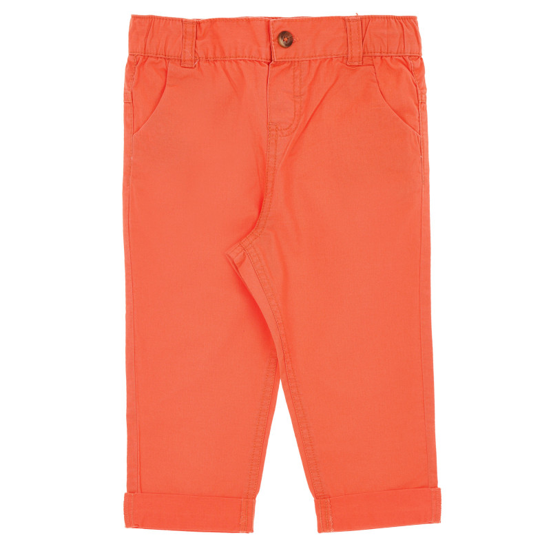 Памучен панталон за бебе за момиче оранжев  174095