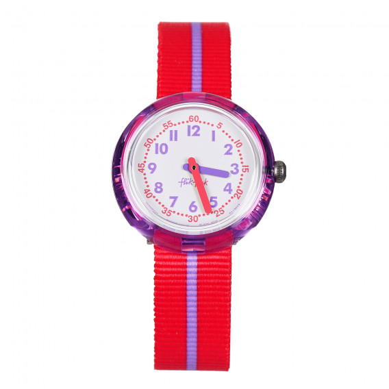 Ръчен водоустойчив часовник за момиче червен Swatch 174213 3