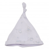 Памучна шапка за бебе в бяло и синьо Idexe 174557 
