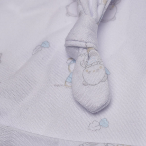 Памучна шапка за бебе в бяло и синьо Idexe 174558 3