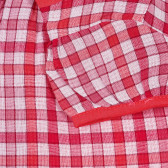 Памучна карирана блуза с къс ръкав за бебе, червена Tape a l'oeil 174707 4
