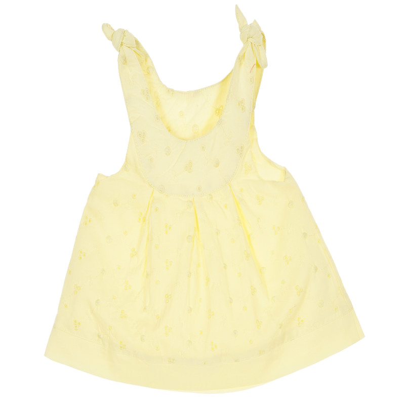 Памучна рокля за бебе момиче жълта  174777