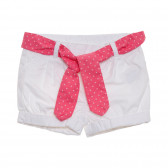 Памучни къси панталони за бебе за момиче бели Tape a l'oeil 175045 
