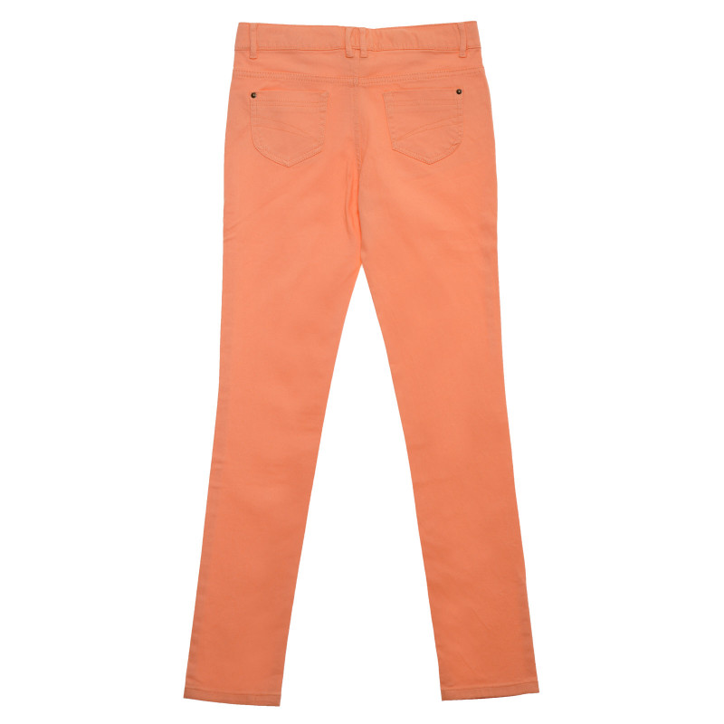 Памучен панталон в коралов цвят за момиче  175088