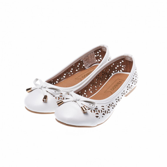 Обувка тип балерина за момиче с бяла панделка Friboo 17511 