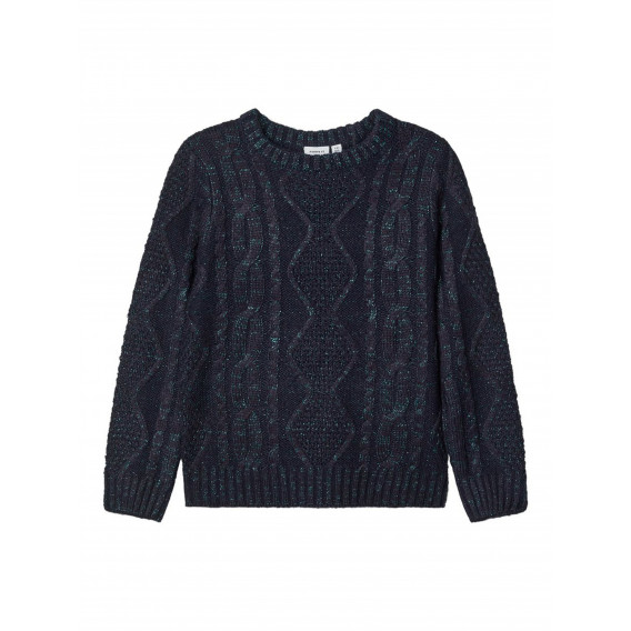 Пуловер с интересна плетка за момиче син Name it 175218 