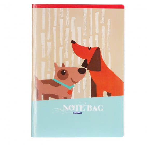 Тетрадка Note bag кучета, A 4, 40 листа, широки редове Gipta 175374 