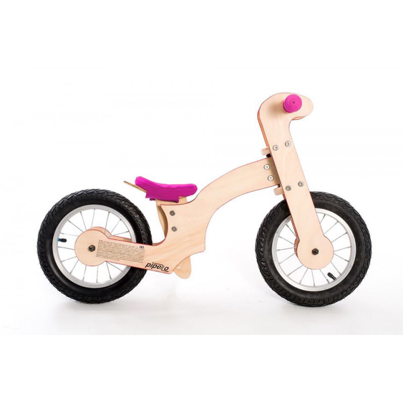 Дървено колело за баланс, Лили, 12", цвят: розов  175634