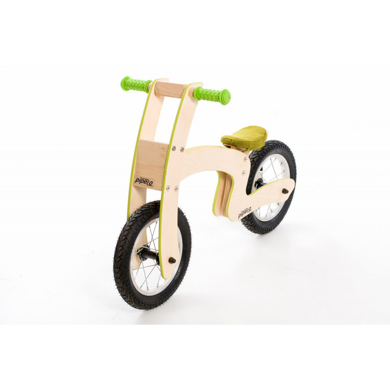 Дървено колело за баланс, Z, 12", цвят: зелен  175638