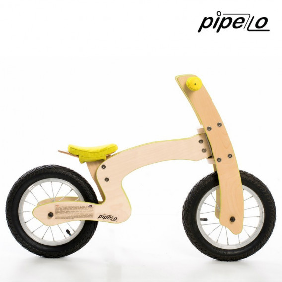Дървено колело за баланс, Z, 12", цвят: жълт Pippello Bikes 175641 