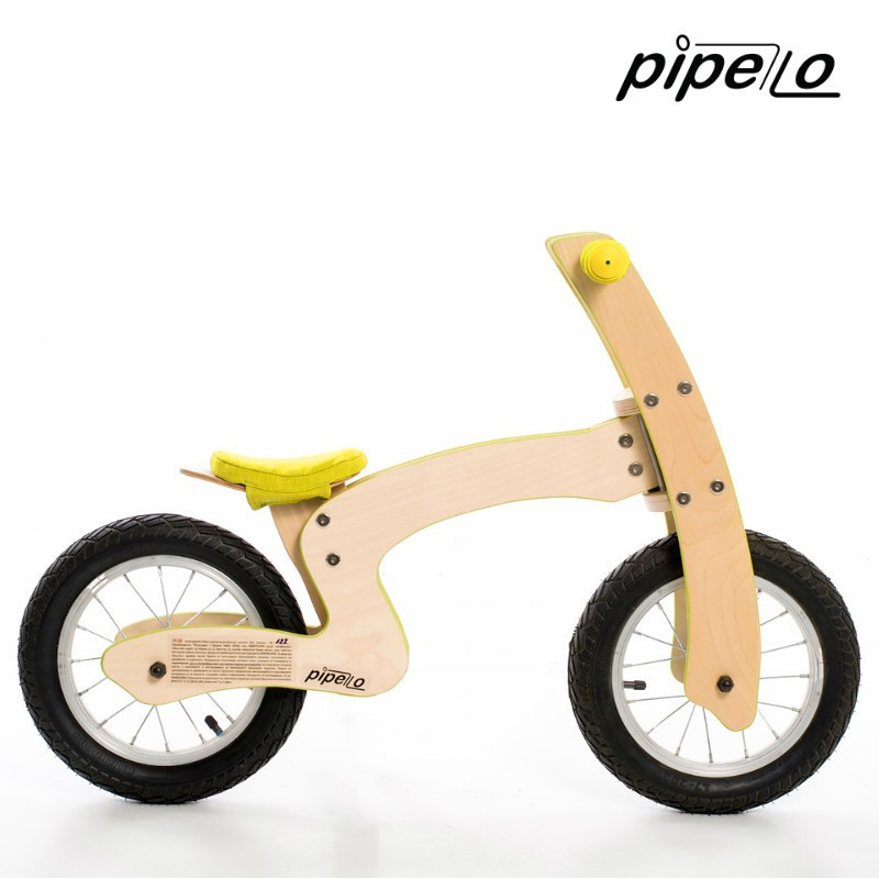 Дървено колело за баланс, Z, 12", цвят: жълт  175641