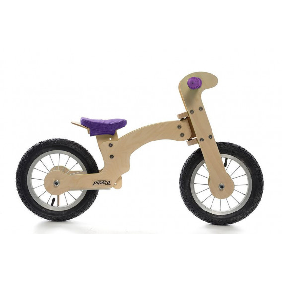 Дървено колело за баланс, Пипело, 12", цвят: лилав Pippello Bikes 175645 