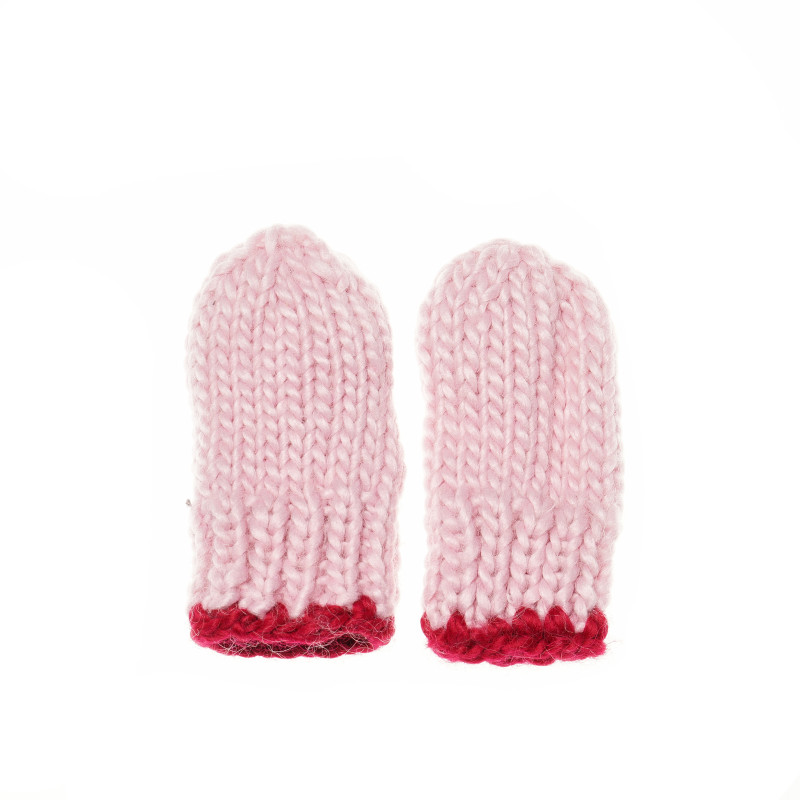 Бебешки плетени ръкавици за момиче розови  175808