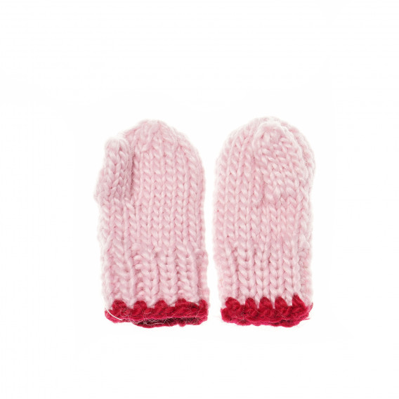 Бебешки плетени ръкавици за момиче розови Tape a l'oeil 175809 2