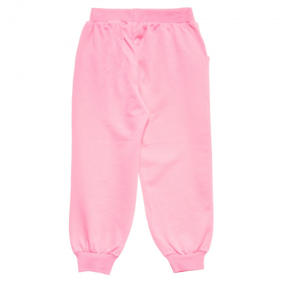 Памучен панталон с малка щампа за момиче, розов Acar 176007 