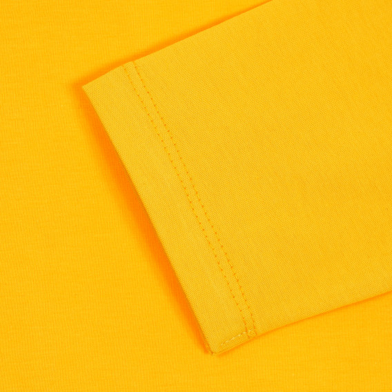 Памучна блуза с дълъг ръкав и надпис за момче, жълта Acar 176146 3