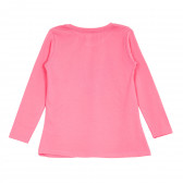 Блуза с дълъг ръкав и графичен принт за момиче, розова Acar 176167 4