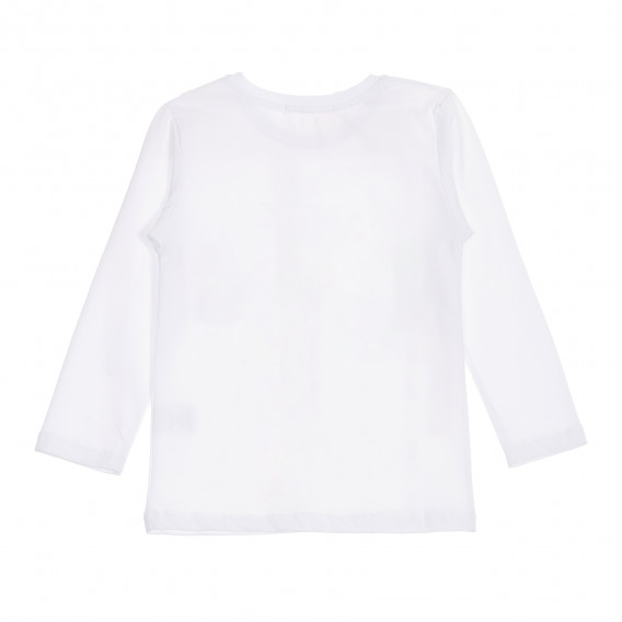 Памучна блуза с дълъг ръкав и надпис за момче, бяла Acar 176183 4