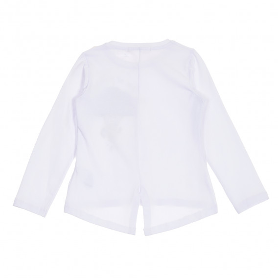 Блуза с дълъг ръкав и апликация за момиче, бяла Acar 176255 4