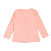 Блуза с дълъг ръкав и щампа коте за момиче, розова Acar 176307 4