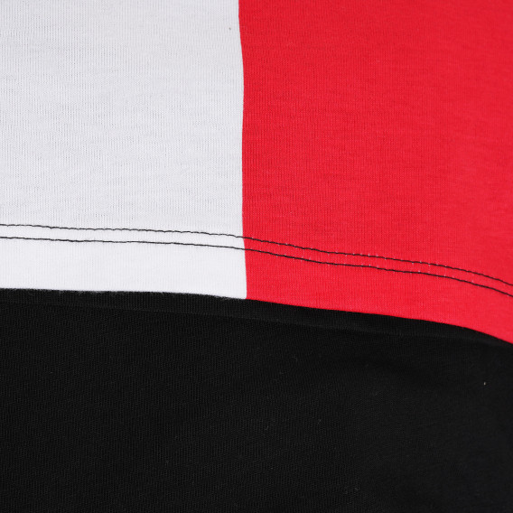 Памучна тениска с надпис в черно за момче бяло и червено Guess 176360 6