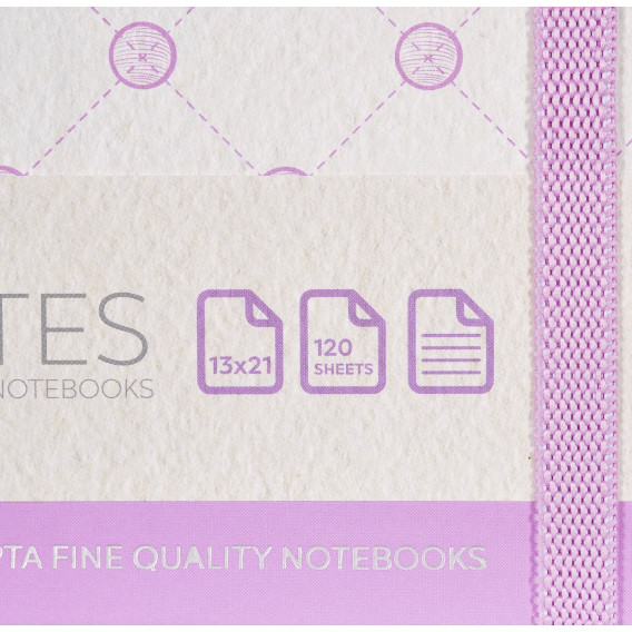 Тетрадка S notes с оганичителен ластик, 13 X 21 см, 120 листа, широки редове, лилав Gipta 176482 2