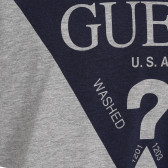 Памучна тениска с логото на марката за момче сива Guess 176658 3