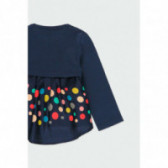 Блуза с дълъг ръкав и цветна апликация за момиче синя Boboli 176949 5