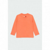 Памучна блуза с дълъг ръкав и щампа на топки за момче оранжева Boboli 177091 2