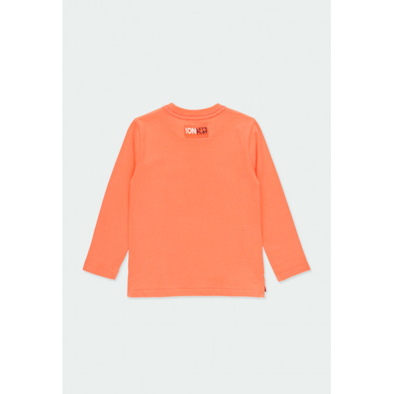Памучна блуза с дълъг ръкав и щампа на топки за момче оранжева Boboli 177091 2