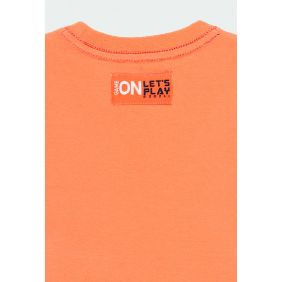 Памучна блуза с дълъг ръкав и щампа на топки за момче оранжева Boboli 177096 7