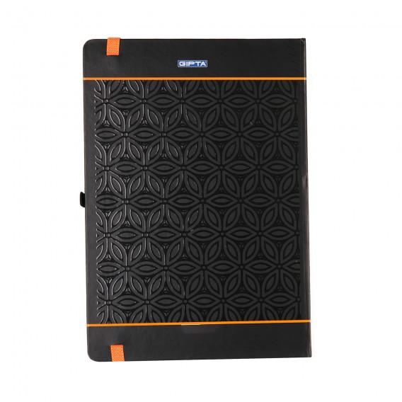 Тетрадка Adamenia с разделителен ластик с оранжев акцент, 19 X 26 см, 120 листа, широки редове, черен Gipta 177384 3