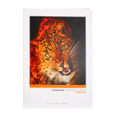 Тетрадка Attention леопард, А 4, 60 листа, широки редове, многоцветен Gipta 177508 
