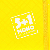 Тетрадка 5+1 Mono с оганичителен ластик, А 4, 110 листа, малък квадрат/ широки редове, жълт Gipta 177649 2