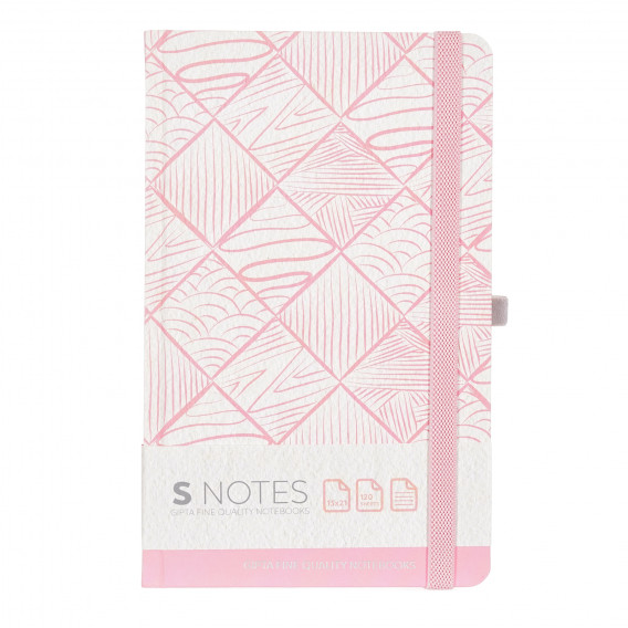 Тетрадка S notes с оганичителен ластик, 13 X 21 см, 120 листа, широки редове, розов Gipta 177718 