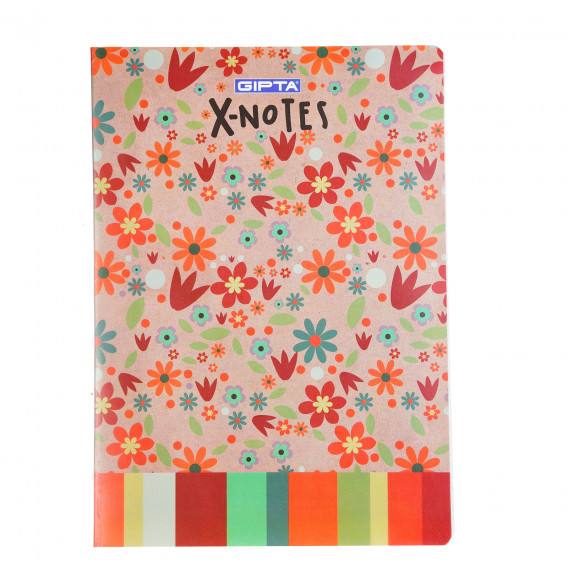 Тетрадка X-notes - цветя, А 4, 80 листа, широки редове, многоцветен Gipta 177778 