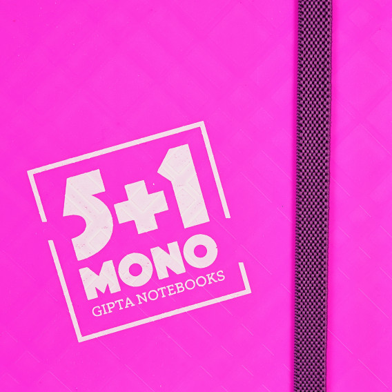 Тетрадка 5+1 Mono с оганичителен ластик, А 4, 110 листа, малък квадрат/ широки редове, розов Gipta 177892 3