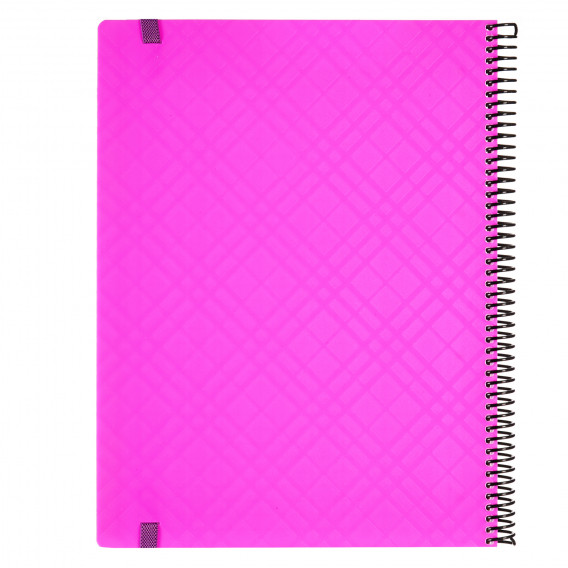 Тетрадка 5+1 Mono с оганичителен ластик, А 4, 110 листа, малък квадрат/ широки редове, розов Gipta 177893 4
