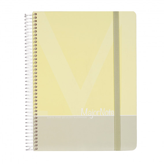 Тетрадка Major Notes с разделителен ластик, 19 X 26 см, 120 листа, широки редове, жълт Gipta 178229 