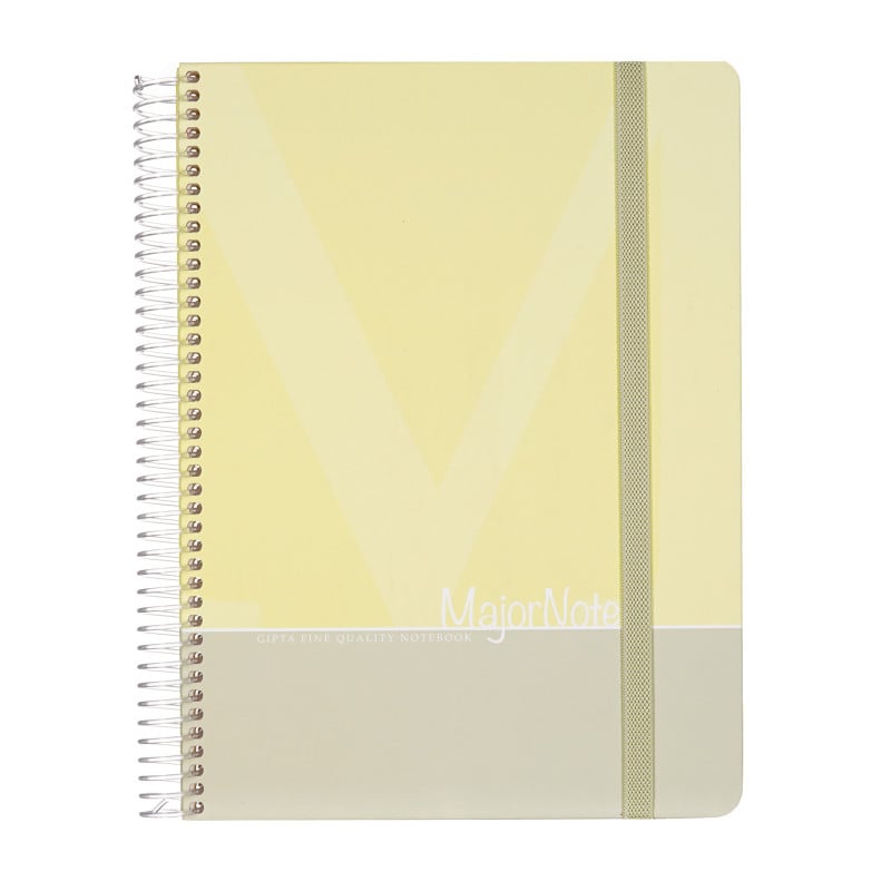 Тетрадка Major Notes с разделителен ластик, 19 X 26 см, 120 листа, широки редове, жълт  178229