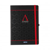 Тетрадка Adamenia с разделителен ластик червен акцент, 19 X 26 см, 120 листа, широки редове, черен Gipta 178237 