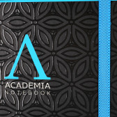 Тетрадка Adamenia с разделителен ластик син акцент, 19 X 26 см, 120 листа, широки редове, черен Gipta 178242 2