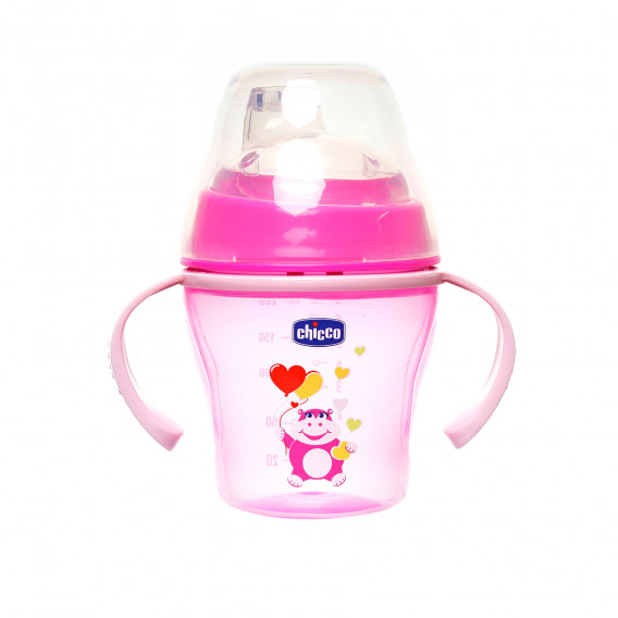 Полипропиленова преходна чаша, Soft cup, 200 мл., цвят: розов Chicco 178340 2