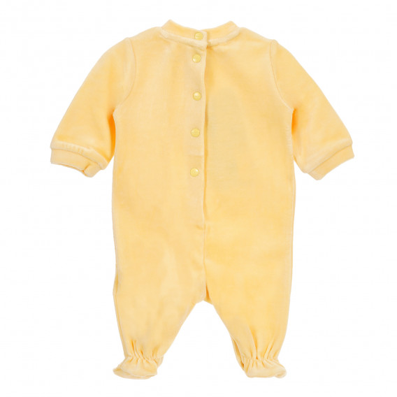 Плюшен гащеризон с дълъг ръкав и апликация зайче за бебе, жълт Chicco 179065 4