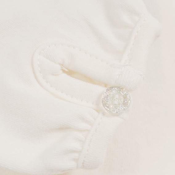 Памучно боди с дълъг ръкав и яка за бебе с къдрички, бяло Chicco 179261 4